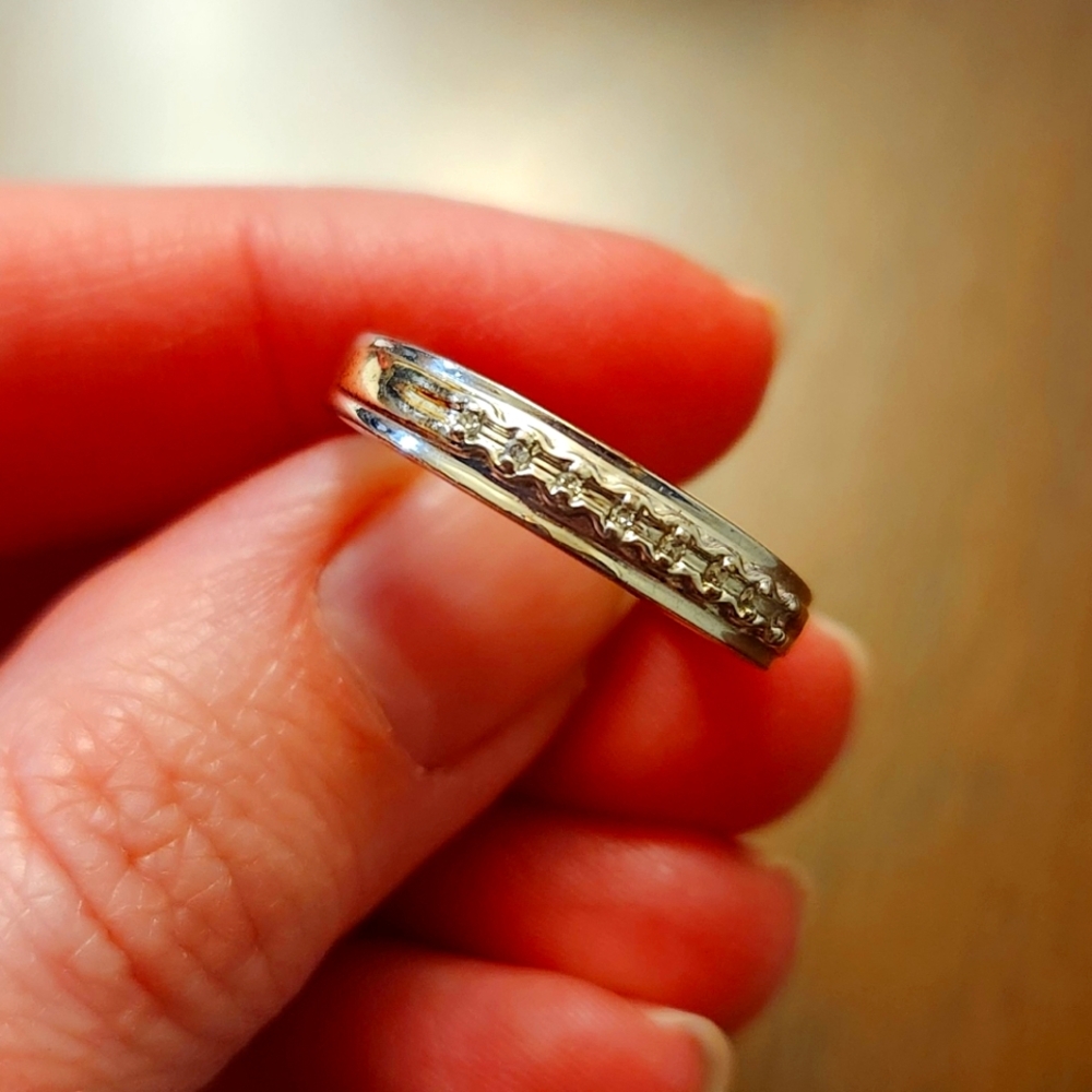 Diamond Sterling Silver Band Ring